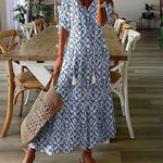 MARIOLA | Boho midi z wiązanym dekoltem