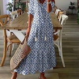 MARIOLA | Boho midi z wiązanym dekoltem
