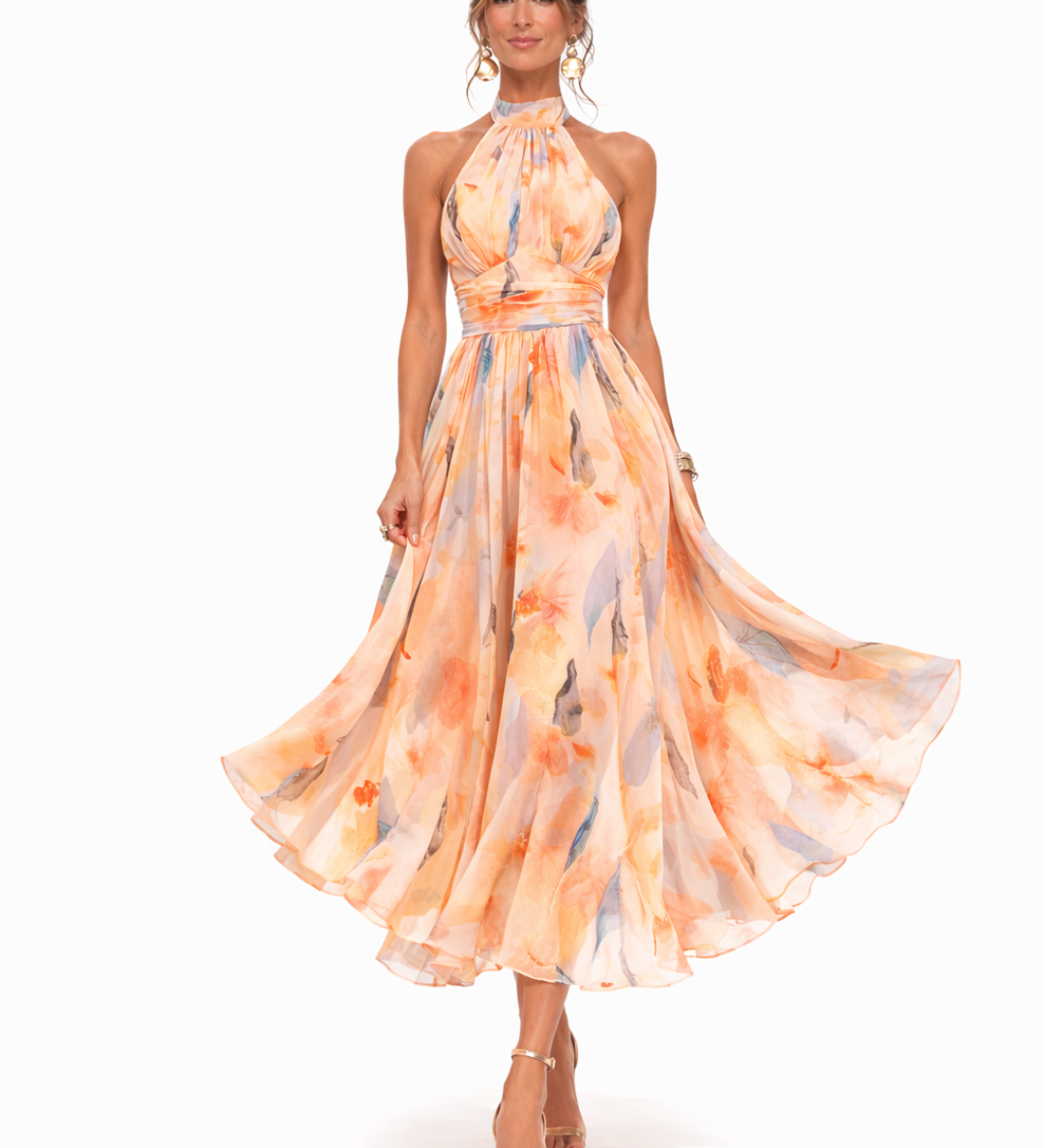 JOANNA | Sukienka maxi z dekoltem halter