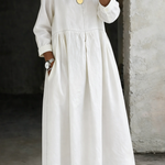 Zephyrelle | Jeansowa Sukienka Maxi w Stylu Vintage