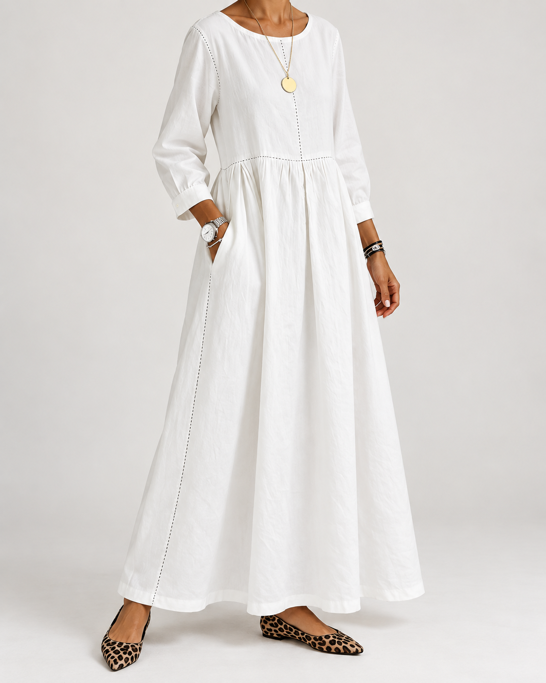 Zephyrelle | Jeansowa Sukienka Maxi w Stylu Vintage