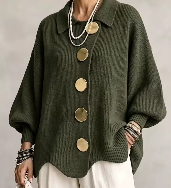 Rina | Elegancki Kardigan Oversize z Efektownymi Guzikami