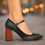 Vivienne | Szpilki Zamszowe z Detalem Brogue