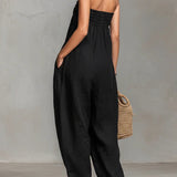 BOŻENA | Kombinezon bez ramiączek z kokardą
