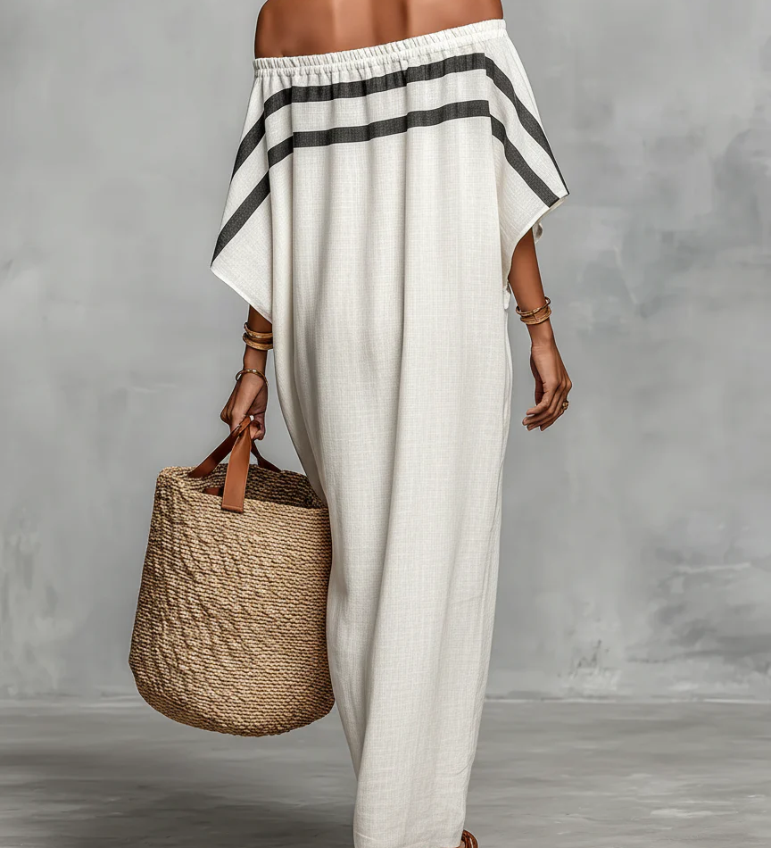 AGNIESZKA | Sukienka maxi z odkrytymi ramionami