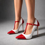 Victoria | Szpilki Lakierowane T-Strap