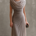 JOLANTA | Sukienka maxi z drapowaniem