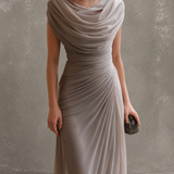JOLANTA | Sukienka maxi z drapowaniem