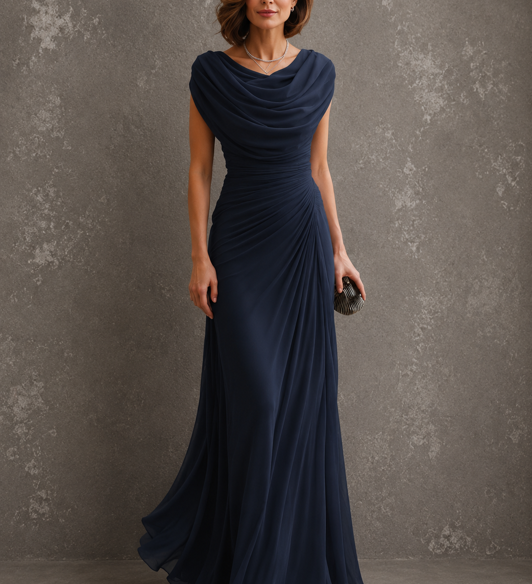 JOLANTA | Sukienka maxi z drapowaniem