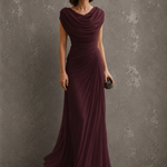 JOLANTA | Sukienka maxi z drapowaniem