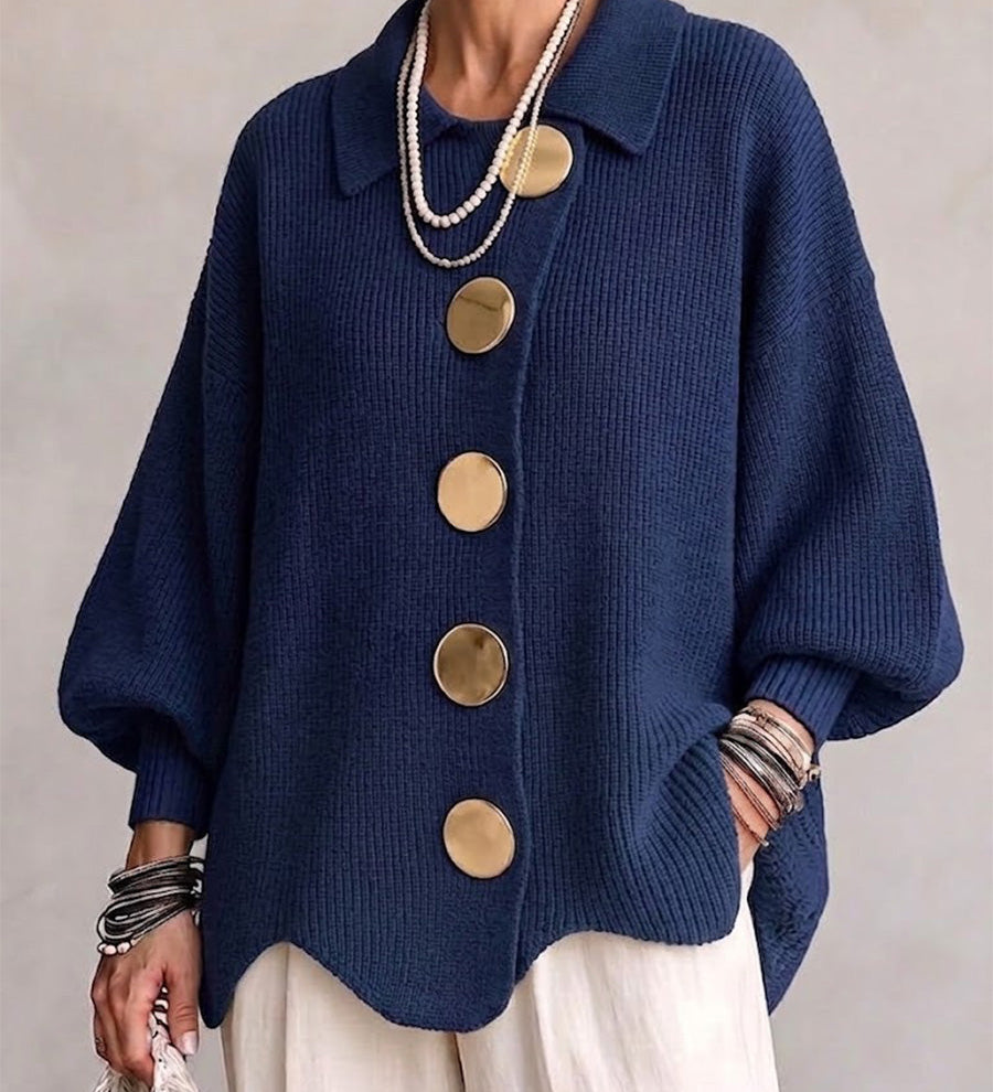 Rina | Elegancki Kardigan Oversize z Efektownymi Guzikami